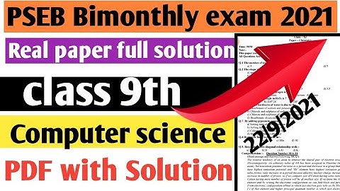 PSEB board class 9th Computer science real paper 22 September 2021//bimonthly exam