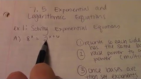 7.5 Exponential and Logarithmic Equations ex 1