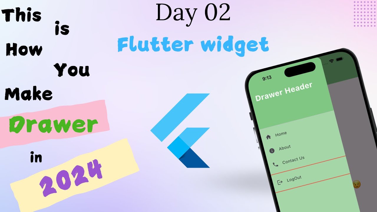 Flutter Drawer Tutorial 2024: A Step-by-Step Guide || Day 02 - YouTube
