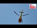 #WATCH | Helicopter services from Katra to Shri Mata Vaishno Devi Bhavan resume after they halted