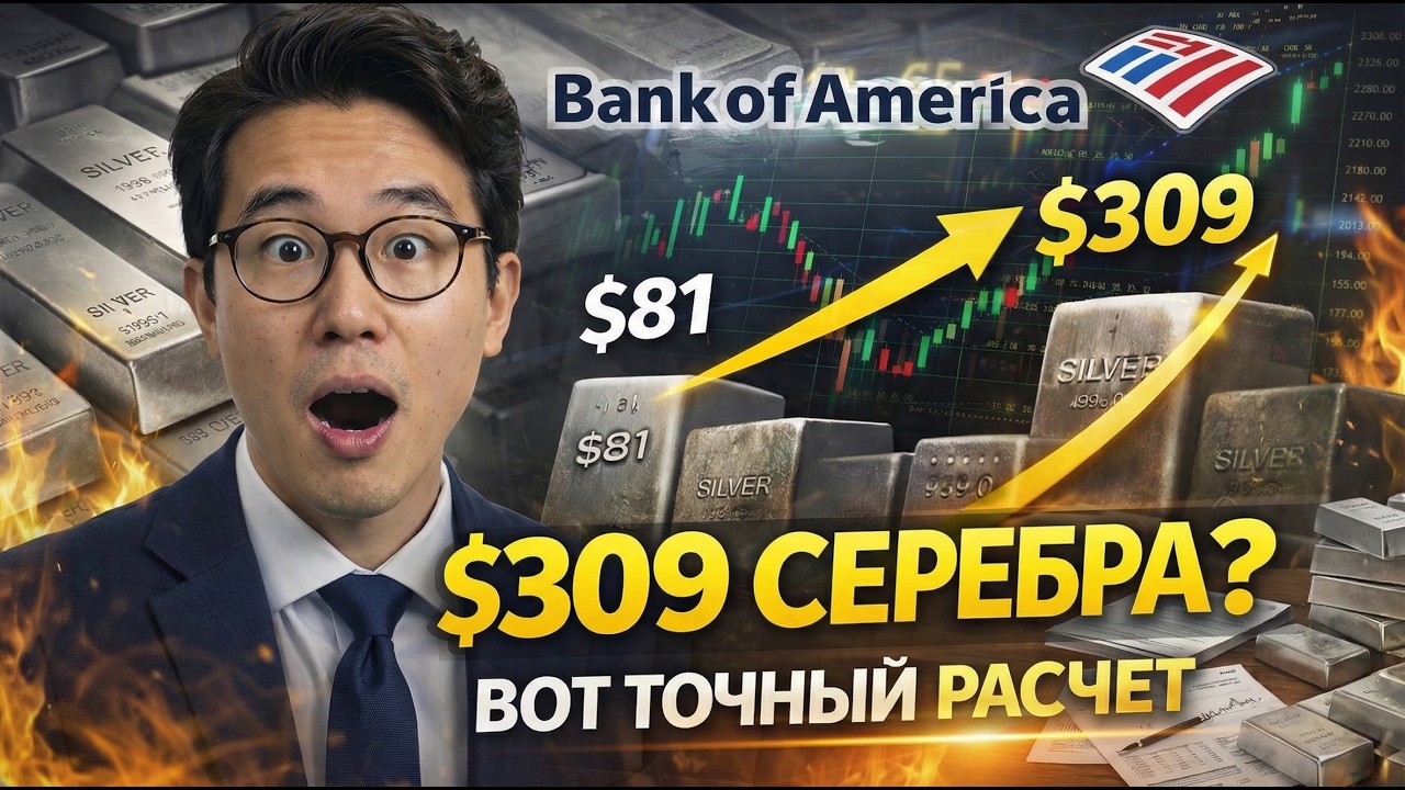 Банк Америки только что спрогнозировал серебро по $309 — вот ТОЧНАЯ математика за этим