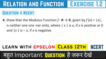 Relation & Function Class 12 | Exercise 1.2 Question 4 | NCERT Solution 2024