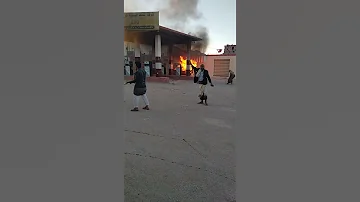 حريق محطه داخل محافظه شبوه عتق 