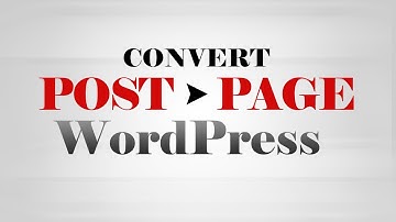 Convert Post into Page in WordPress using Vice Versa plugin