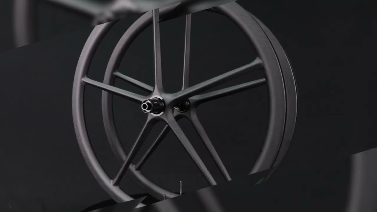 Roues Vélo Route Carbone 700C 5 Rayons - 56 Mm - Clincher - Jeu De Roues Performance
