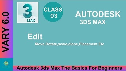 3ds max Edit menu Class-3 Move,Rotate,scale,clone, Placement etc
