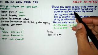 USM UNSRI 2021 || SOAL USM UNSRI (MANDIRI UNSRI) 2016 KODE 333 KIMIA NOMOR 31-34