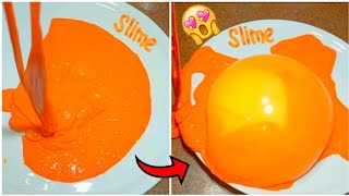 سلايم برتقالي رائع !! طريقة عمل سلايم سهل بالمنزل | How to make easy Slime