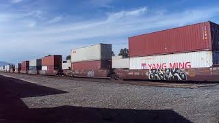 BNSF 8083 Eastbound Double Stack Intermodal Train - Riverside, CA USA 1/13/2019