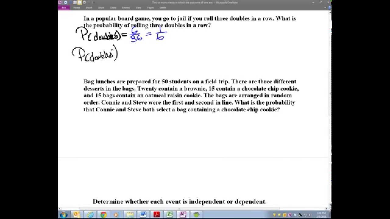 Independent and Dependent Event Probability - YouTube