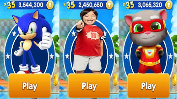 Tag with Ryan vs Sonic Dash vs Talking Tom Hero Dash Android Gameplay