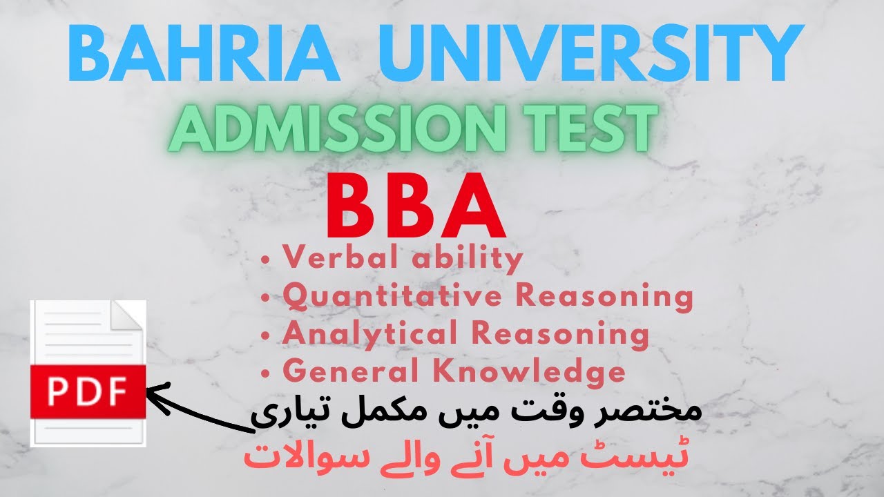 bahria-university-admission-cbt-test-for-business-studies-bba-sat-1-youtube