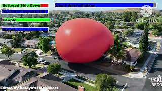 Buttered Side Down (202210) Giant Water Balloon Scene with Healthbars (55k Subscribers Special)