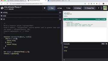 JavaScript Exercises | Hack Reactor Bootcamp Prep | Module 1: 016_isGreaterThan