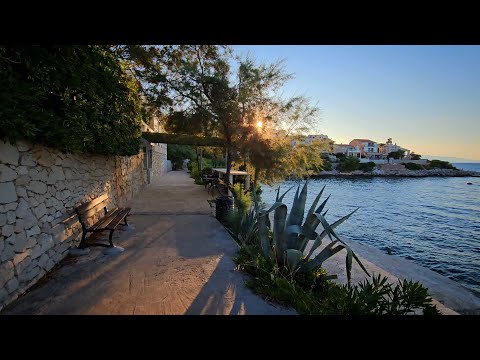 Morning walk on the coast Čiovo (Otok Čiovo) 4k Walk tour Croatia