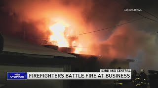 Fire destroys business near Chicago's Midway Airport