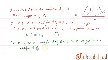In a triangle ABC, AD is a median and E is mid-point of median AD. A line through B and E meets ...