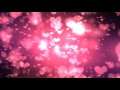 4K 10:00min. Red Purple Glowing Hearts 2160p Lovers Motion Background AA VFX