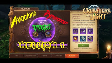 Tanking Hellish 1 Mystica as Pyromancer Elemental Mage - Crusaders of Light - Avaclone