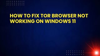 How to Fix Tor Browser Not Working on Windows 11