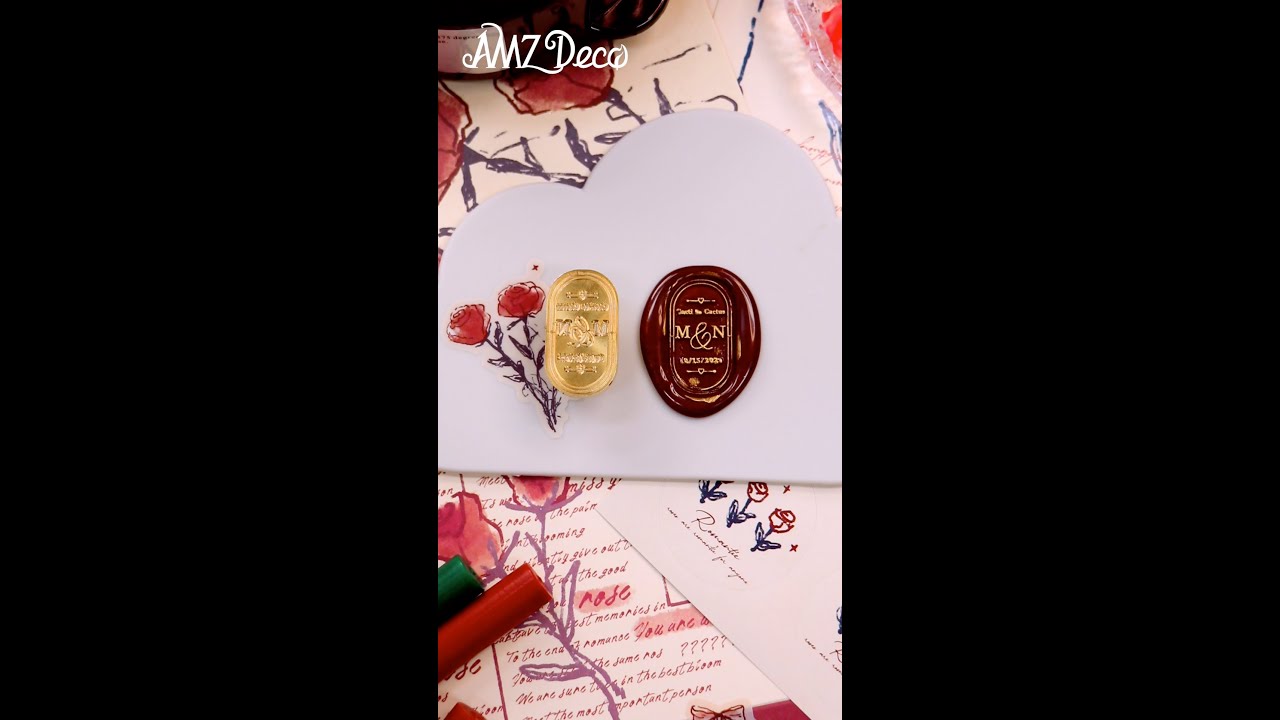 Tired of classical circle wax seals? Oval Custom Wedding Wax Seal Stamp丨Crimson Red 