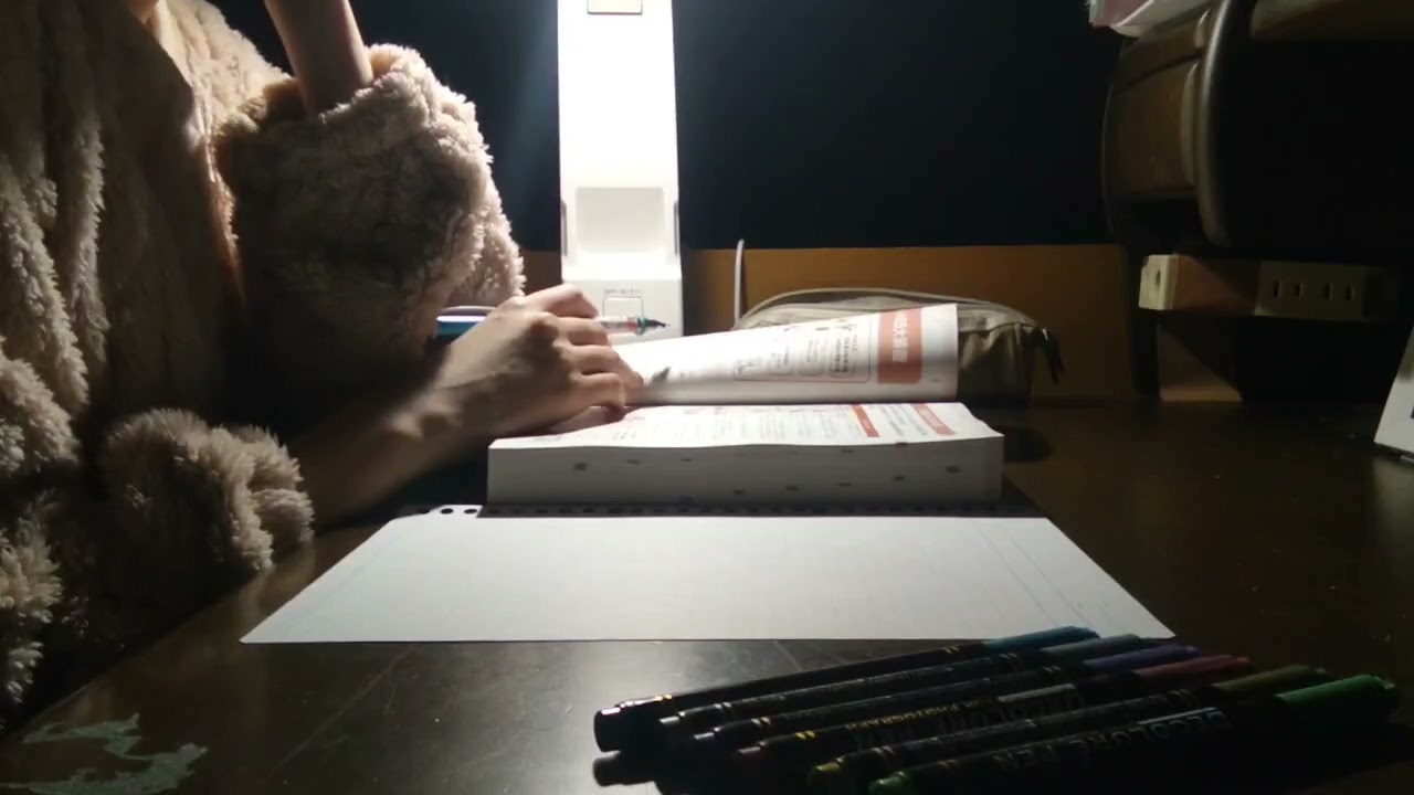 「study with me」1時間一緒に勉強しよう🌙60min / no bgm / pencil asmr