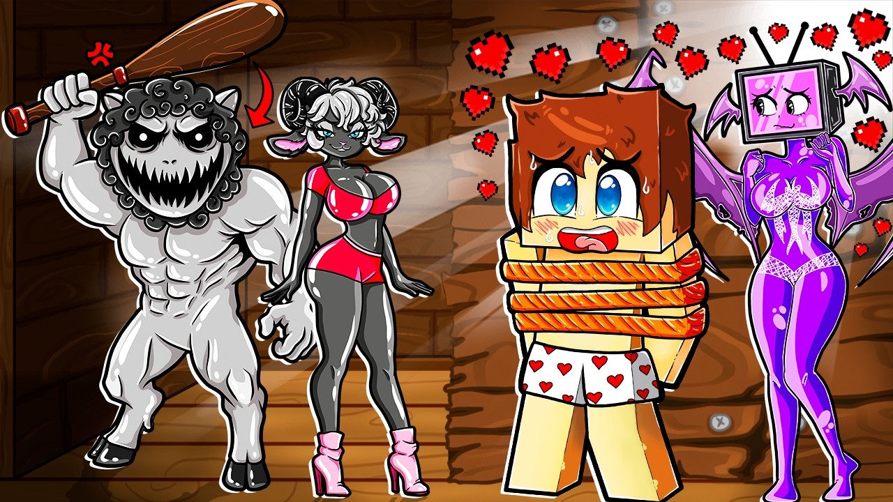 ПАРЕНЬ ВЛЮБЛЕННОЙ БАБА ЧОПС ДЕВУШКИ ОХОТИТЬСЯ НА НАС В МАЙНКРАФТ! КРАСЯ POPYPLAYTIME MINECRAFT