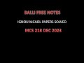 Solved Paper MCAOL MCS 218 Dec 2023