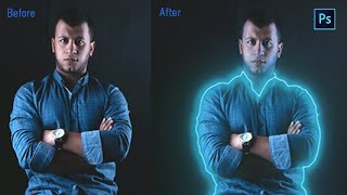 Create Glowing Lines on portrait image in Photoshop – Glow Effect Photoshop Tutorial