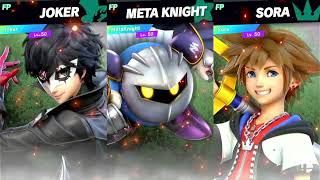 Super Smash Bros Ultimate Amiibo Fights 11pm Finals Joker vs Meta Knight vs Sora