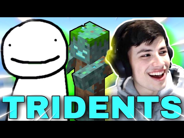 Dream, GeorgeNotFound, and Sapnap looting their first Trident in Dream SMP  