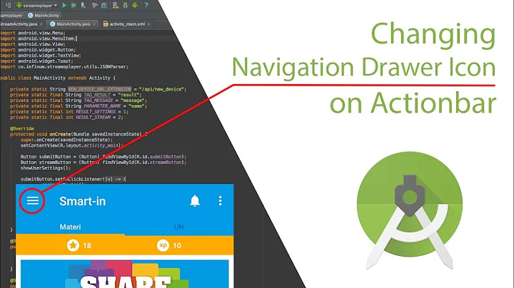 Changing Navigation Drawer Icon (Burger Button) on Actionbar