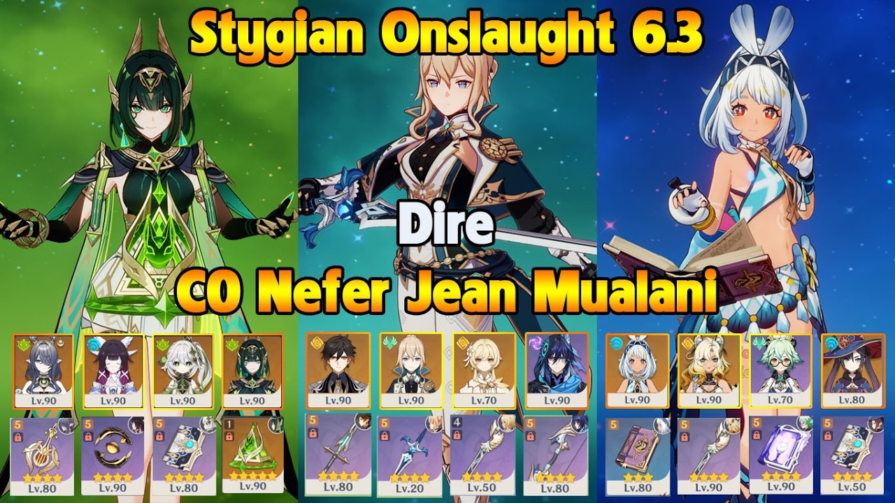 Stygian Onslaught 6.3 Dire C0 Nefer - Jean - C0 Mualani