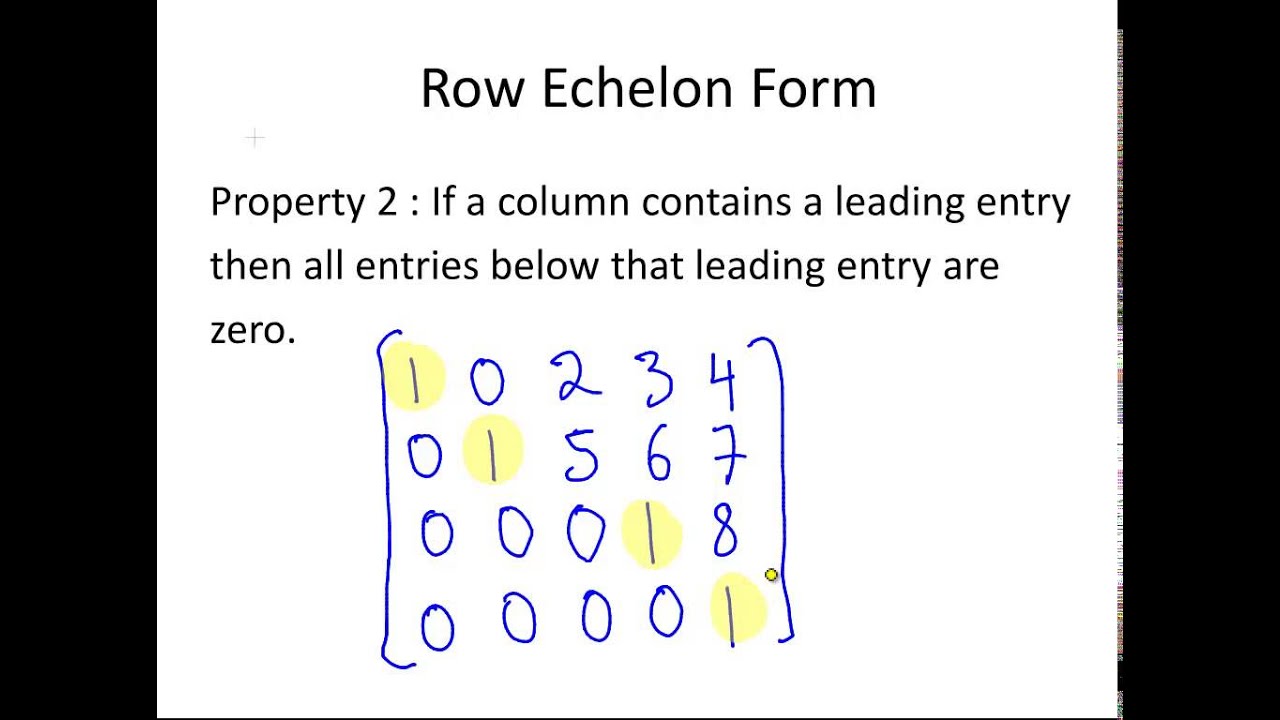 What Is Echelon Form Of A Matrix