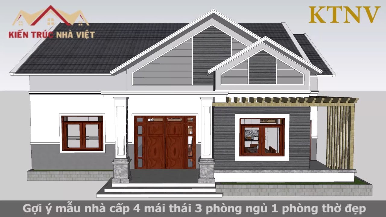 Nhà cấp 4 3 phòng ngủ mái thái