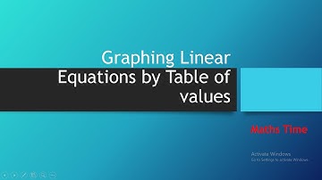 Graphing Linear Equation by Table of Values I Maths Time