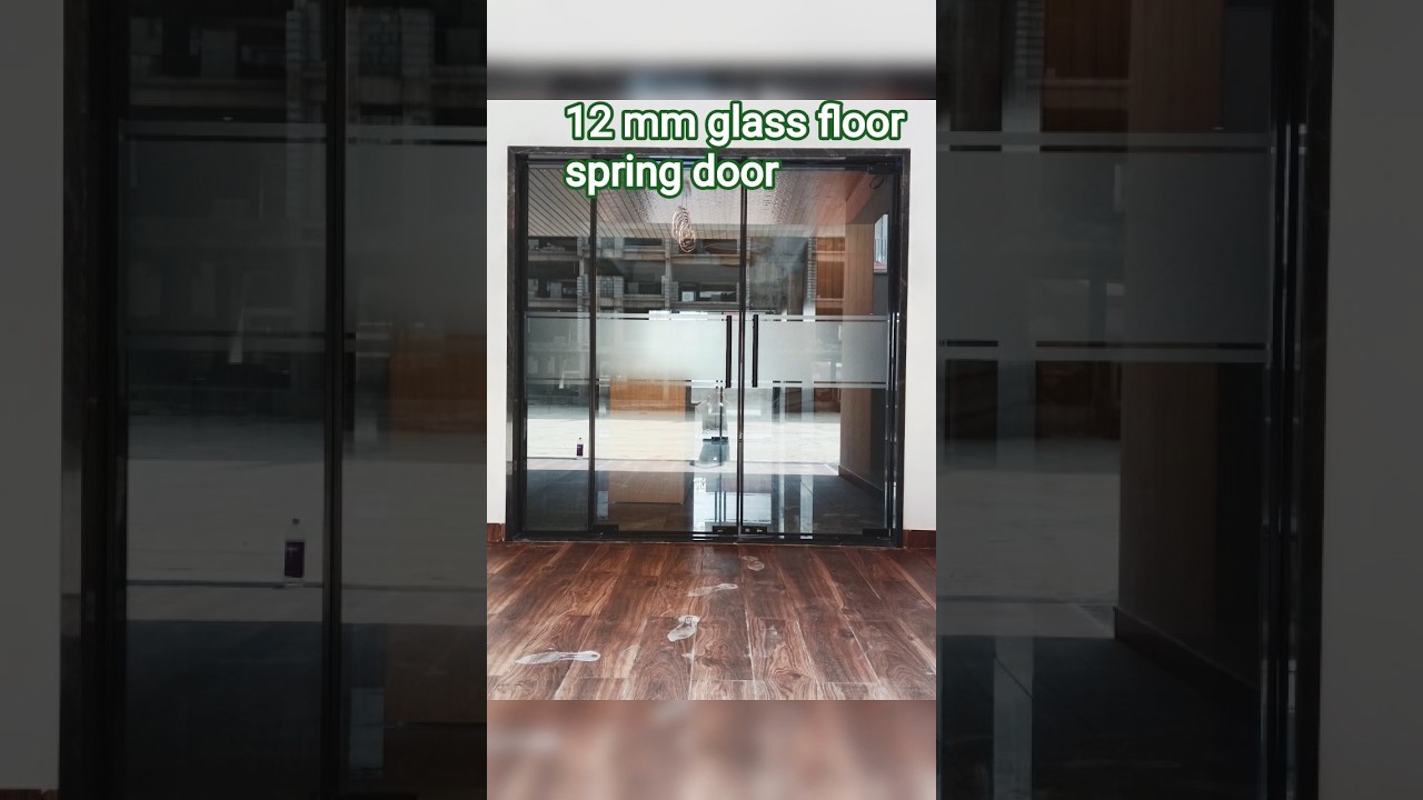 floor spring door 12 mm glass Balck baundry patti 