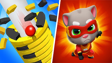 Ball Run Stack VS Talking Tom Hero Dash - Gameplay Walkthrough - All Levels IOS,  (Ep-14)