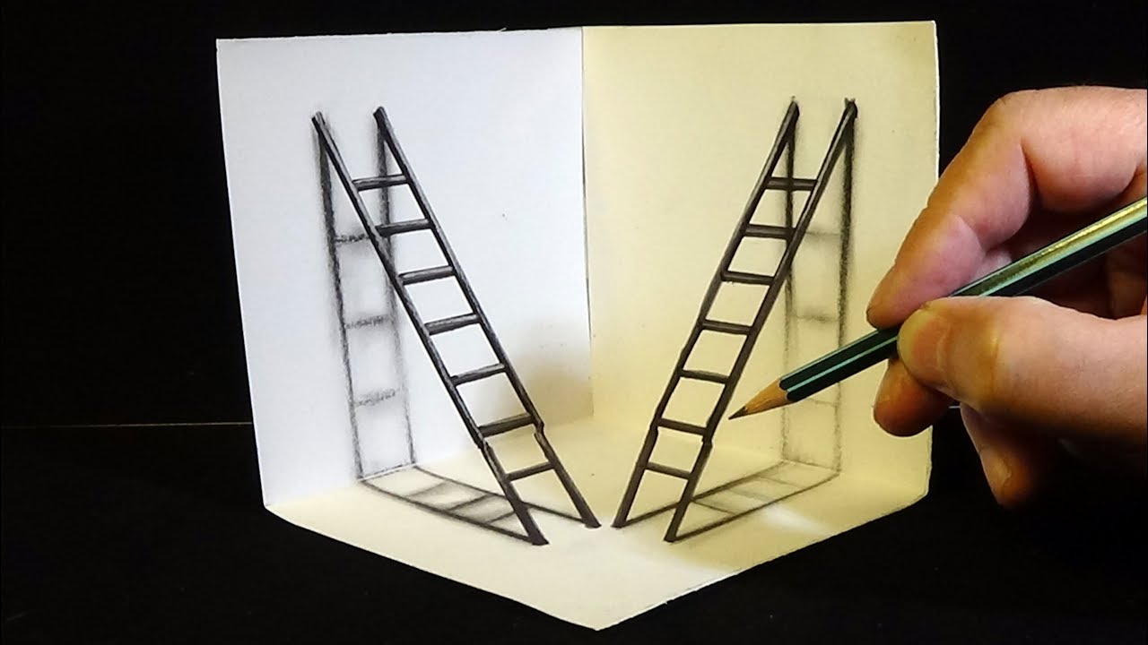 ⁣Drawing Two Ladders - Mixed Reality to Test Your Brain - by Vamos