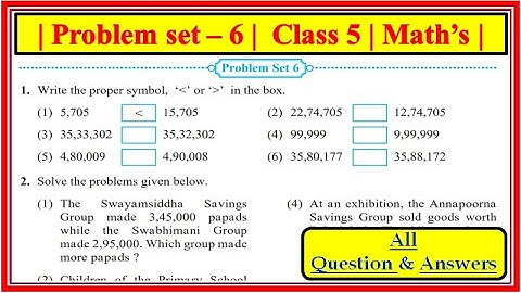 Problem Set 6 | class 5th |  Maths | Lesson No 2 Number work | Maharashtra Board Problem set 6 std 5