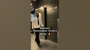 Kyrie Irving arrives for Game 1 of the WCF, his first conference finals appearance since 2017 🔥