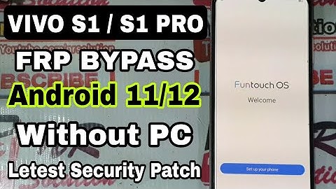 VIVO S1 / S1 Pro FRP BYPASS 2022 WITHOUT PC 100% Work Latest Security Patch