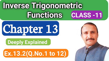 Inverse Trigonometric Function, Exercise 13.2(Q.No.1 to 12),dearmath