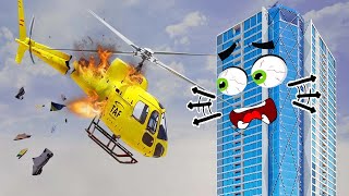 Crash Into Building, Satisfying| Building Demoliton Compilation| Woa Doodles | Funny Video | Tik Tok