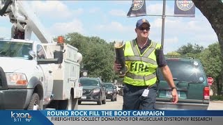 Round Rock firefighters taking part in Fill the Boot campaign