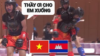 SEA Games 32 | Ánh mắt "hoảng loạn" của võ sĩ Campuchia khi nhất quyết xin dừng cuộc chơi thật sớm