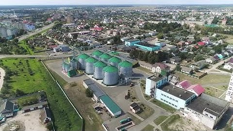 Grain Silos In City Stock Video