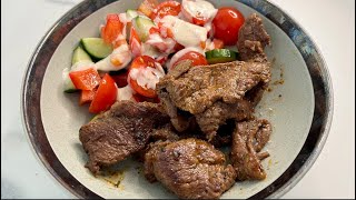 Vegetable salad with beef. I've been doing it for so many years!