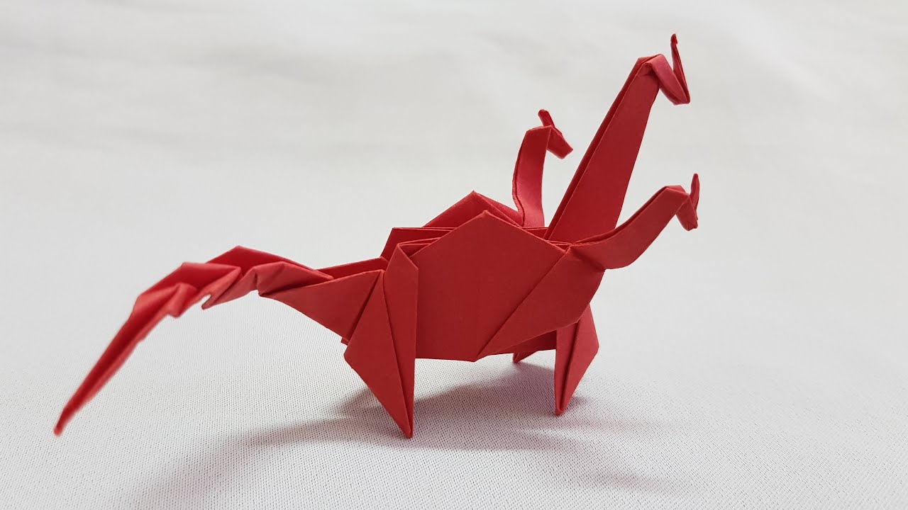 ORIGAMI GHIDORAH - How to make King Ghidorah || Gấp rồng 3 đầu ...