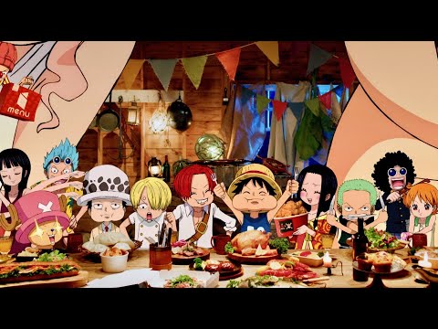ワンピース ルフィ達が子どもの姿で 美味そうなご飯 を楽しむ One Piece Menu コラボcm Youtube